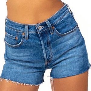 Levi’s 501’s High Rise Button Fly Denim Shorts